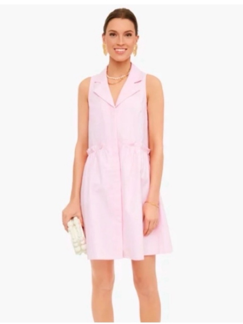 Tuckernuck Sleeveless Collared Mini Dress in Light Pink